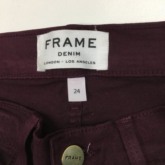 FRAME Denim Le Skinny De Jeanne Mahogany Wash Fray Hem Slim Fit Skinny Jeans - Picture 2 of 10